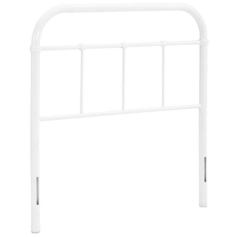 Pemberly Row Twin Powder Coated Steel Headboard in White Finish