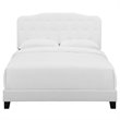 Pemberly Row King Upholstered Polyester Fabric Bed in White Finish
