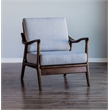 Pemberly Row Slate Wood Lounge Chair with Removable Cushions in Brown-Gray