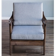 Pemberly Row Slate Wood Lounge Chair with Removable Cushions in Brown-Gray