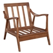 Pemberly Row Slate Wood Lounge Chair with Removable Cushions in Brown-Gray