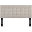 Pemberly Row Tufted King and California King Linen Fabric Headboard in Beige
