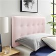 Pemberly Row Twin Biscuit Tufted Performance Velvet Headboard in Pink