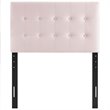 Pemberly Row Twin Biscuit Tufted Performance Velvet Headboard in Pink