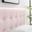 Pemberly Row Twin Biscuit Tufted Performance Velvet Headboard in Pink