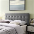 Pemberly Row Full Tufted Performance Velvet Headboard in Gray