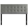 Pemberly Row Full Tufted Performance Velvet Headboard in Gray