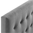 Pemberly Row Full Tufted Performance Velvet Headboard in Gray