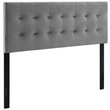 Pemberly Row Full Tufted Performance Velvet Headboard in Gray