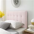 Pemberly Row Biscuit Tufted Twin Performance Velvet Headboard in Pink