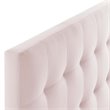 Pemberly Row Biscuit Tufted Twin Performance Velvet Headboard in Pink