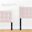 Pemberly Row Biscuit Tufted Twin Performance Velvet Headboard in Pink