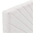 Pemberly Row Angular Channel Tufted Velvet Full/Queen Headboard in White