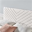 Pemberly Row Angular Channel Tufted Velvet Full/Queen Headboard in White