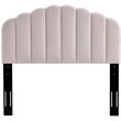 Pemberly Row Full/Queen Modern Performance Velvet Headboard in Pink