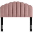Pemberly Row Twin Modern Performance Velvet Headboard in Dusty Rose