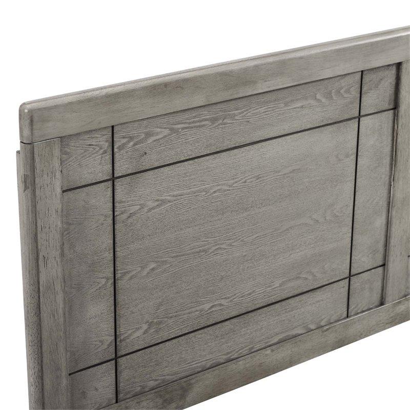 Pemberly Row King Modern Rubberwood and MDF Headboard in Gray