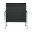 Pemberly Row Bonded Leather and Metal Accent Chair in Black/Chrome