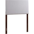 Pemberly Row Faux Leather Upholstered Twin Headboard in Light Gray