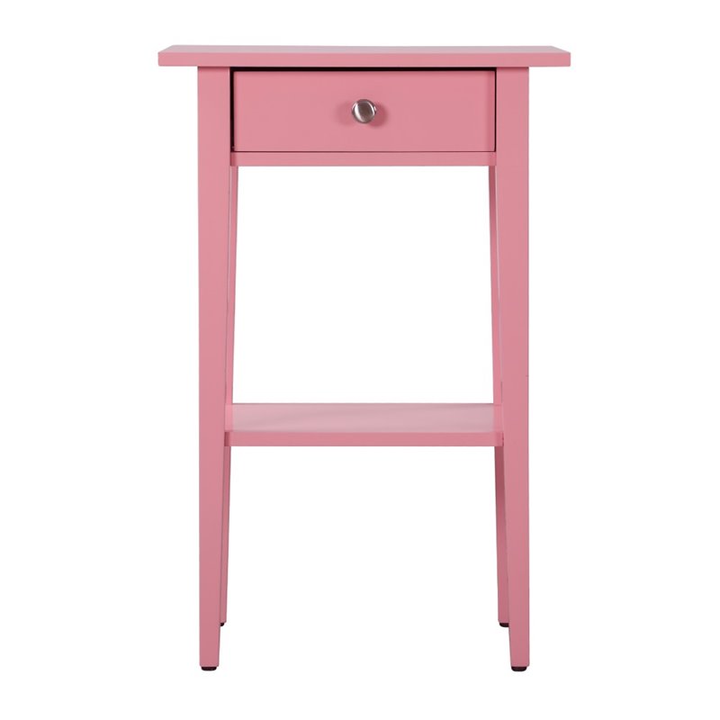 Pemberly Row Modern / Contemporary 1 Drawer Nightstand in Pink