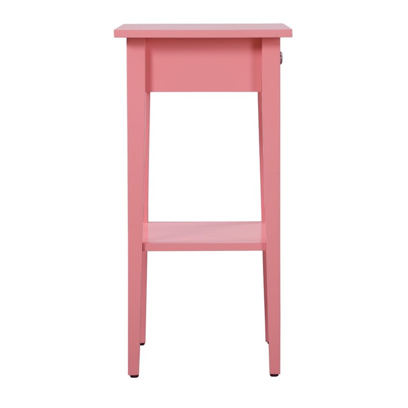 Pemberly Row Modern / Contemporary 1 Drawer Nightstand in Pink