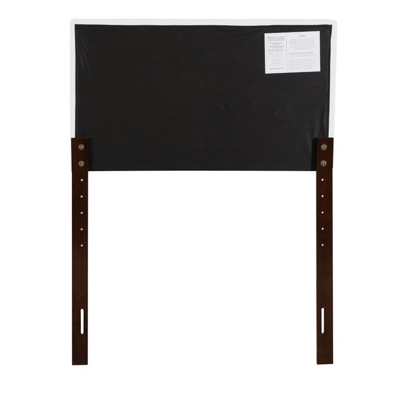 Pemberly Row Faux Leather Upholstered Twin Headboard in White