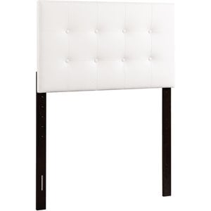 Pemberly Row Faux Leather Upholstered Twin Headboard in White