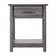 Pemberly Row Modern Manufactured Wood 1-Drawer Nightstand in Gray