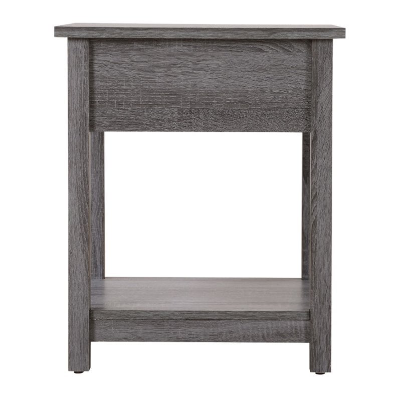 Pemberly Row Modern Manufactured Wood 1-Drawer Nightstand in Gray