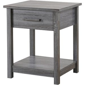Pemberly Row Modern Manufactured Wood 1-Drawer Nightstand in Gray