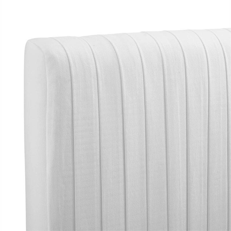 Pemberly Row Channel Tufted Performance Velvet Full/Queen Headboard in White