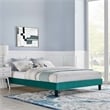 Pemberly Row Twin Performance Velvet Platform Bed Frame in Teal Green