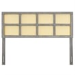 Pemberly Row Modern Rattan and Rubberwood Full Headboard in Gray