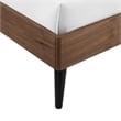 Pemberly Row Queen Rubberwood and MDF Wood Platform Bed in Walnut