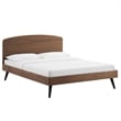 Pemberly Row Queen Rubberwood and MDF Wood Platform Bed in Walnut