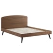 Pemberly Row Queen Rubberwood and MDF Wood Platform Bed in Walnut