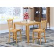 Pemberly Row Cafe 3-piece Wood Counter Height Dining Room Set in Oak