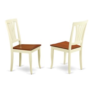 Pemberly Row 36&quot Wood Dining Chairs in Cream/Cherry (Set of 2)