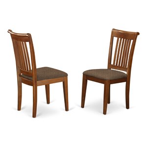 Pemberly Row 39&quot Fabric Dining Chairs in Saddle Brown (Set of 2)