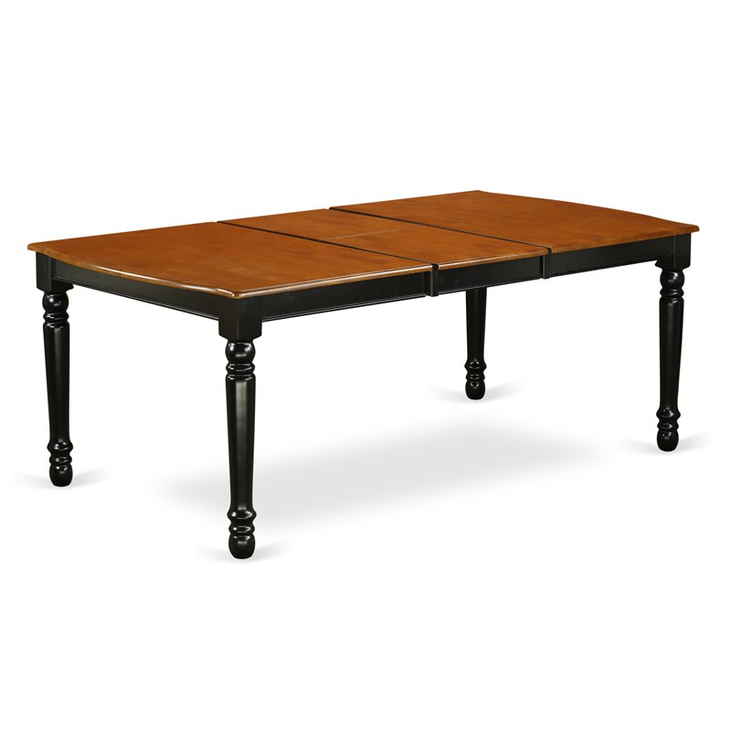 Pemberly Row Wood Butterfly Leaf Dining Table in Black/Cherry