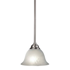 Pemberly Row 1 Light Steel Metal Mini Pendant in Satin Nickel