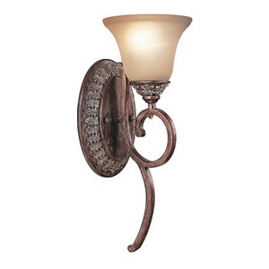 Pemberly Row 1 Light Steel & Resin Wall Sconce in Bark Brown