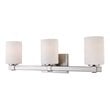 Pemberly Row 3-Light Steel and Glass Bath Light in Satin Nickel