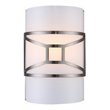 Pemberly Row Modern 1 Light Steel/Glass Wall Mount in Satin Nickel