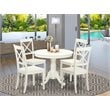 Pemberly Row Antique 5-piece Wood Table and Dinette Chairs in Linen White