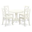Pemberly Row Antique 5-piece Wood Table and Dinette Chairs in Linen White