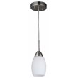 Pemberly Row 1-light Glass Mini Pendant in Satin Nickel/Opal