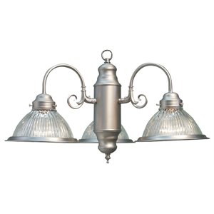 Pemberly Row Modern 3-light Glass Chandelier in Satin Nickel/Clear