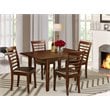 Pemberly Row Modern 5-piece Wood Kitchen Table Set in Mahogany