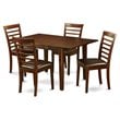 Pemberly Row Modern 5-piece Wood Kitchen Table Set in Mahogany